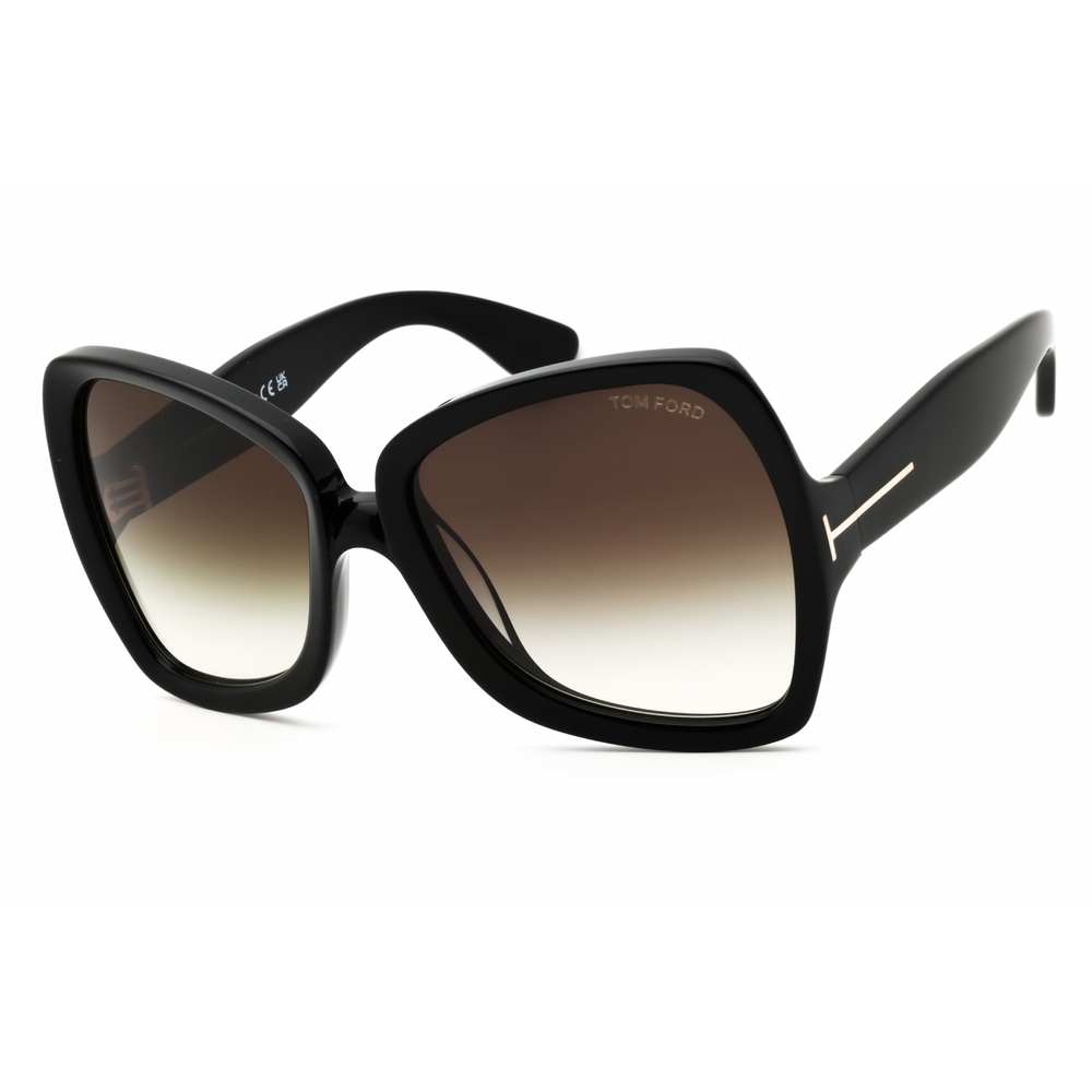 NWT Tom Ford FT1222 Black Oversized 60mm Sunglasses